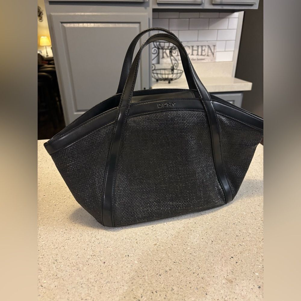 DKNY Black Textured Tote Bag